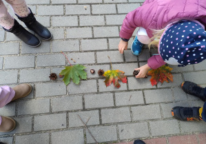 dzieci układają rytmiczne szereg