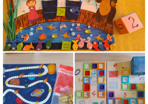 kolaż w trzema grami planszowymi