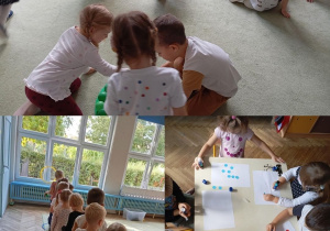 Dzieci bawiące się kolorowymi kulkami.