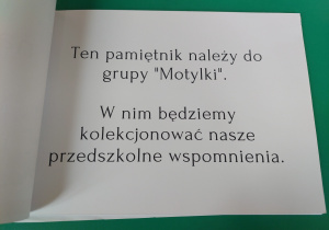 Tekst na pierwszej stronie pamiętnika